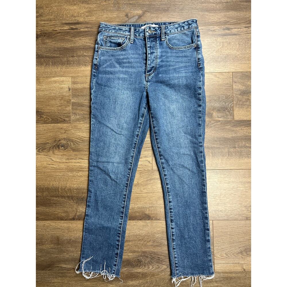 Sam Edelman stiletto straight high rise button front jeans, 4/27